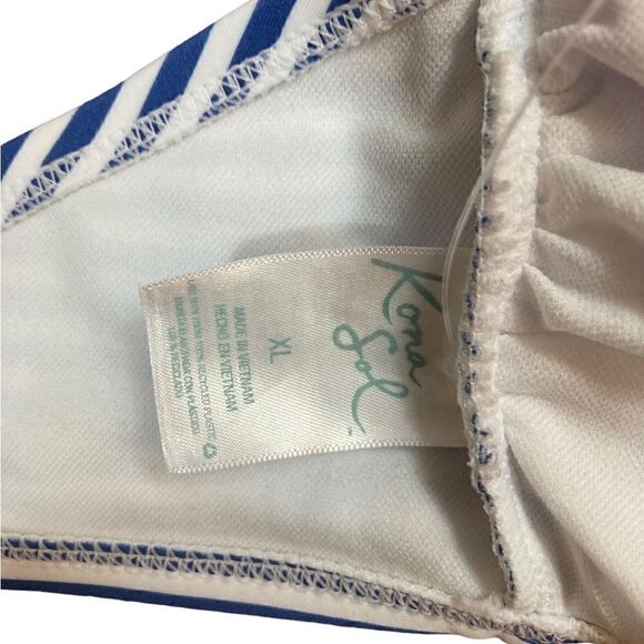 Kona Sol Blue And White Stripe Swim Top, Size XL, NWOT - Picture 6 of 7